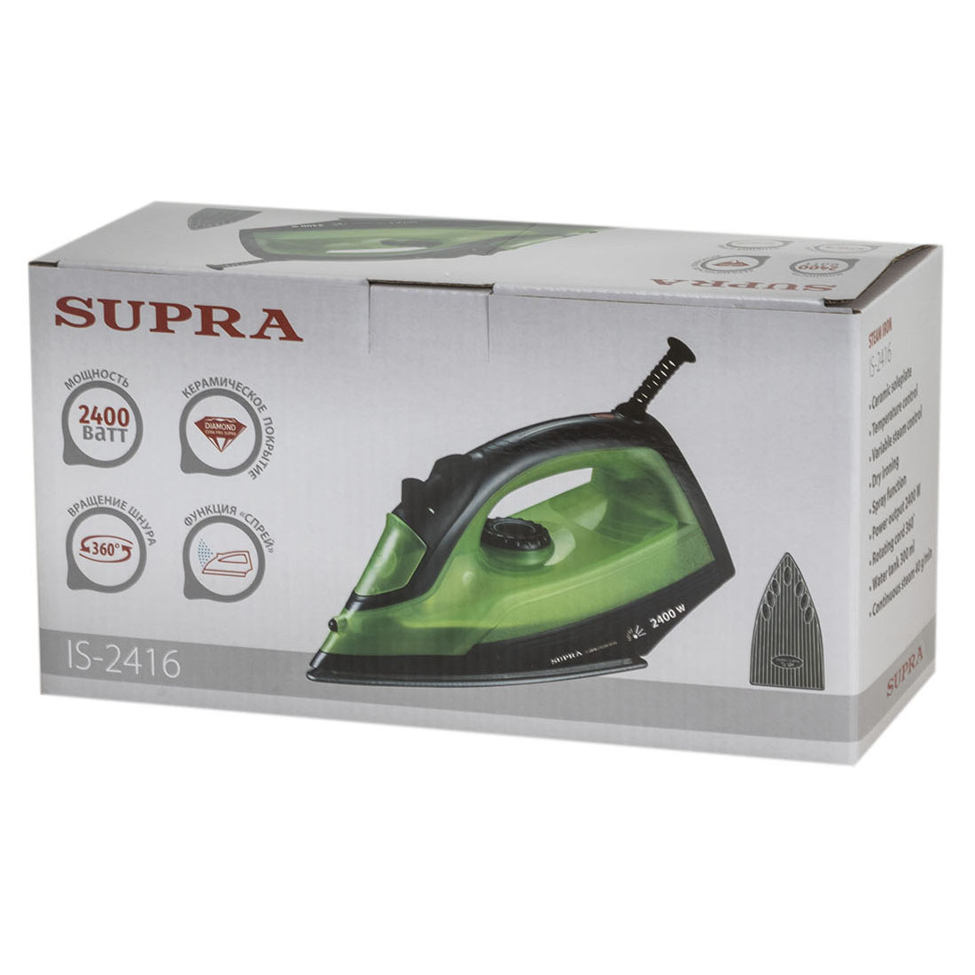 Паровой утюг Supra IS-2416 Green купить,11890