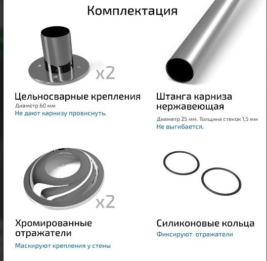 Карниз дугообразный ТРИТОН 1500 см, Moscow