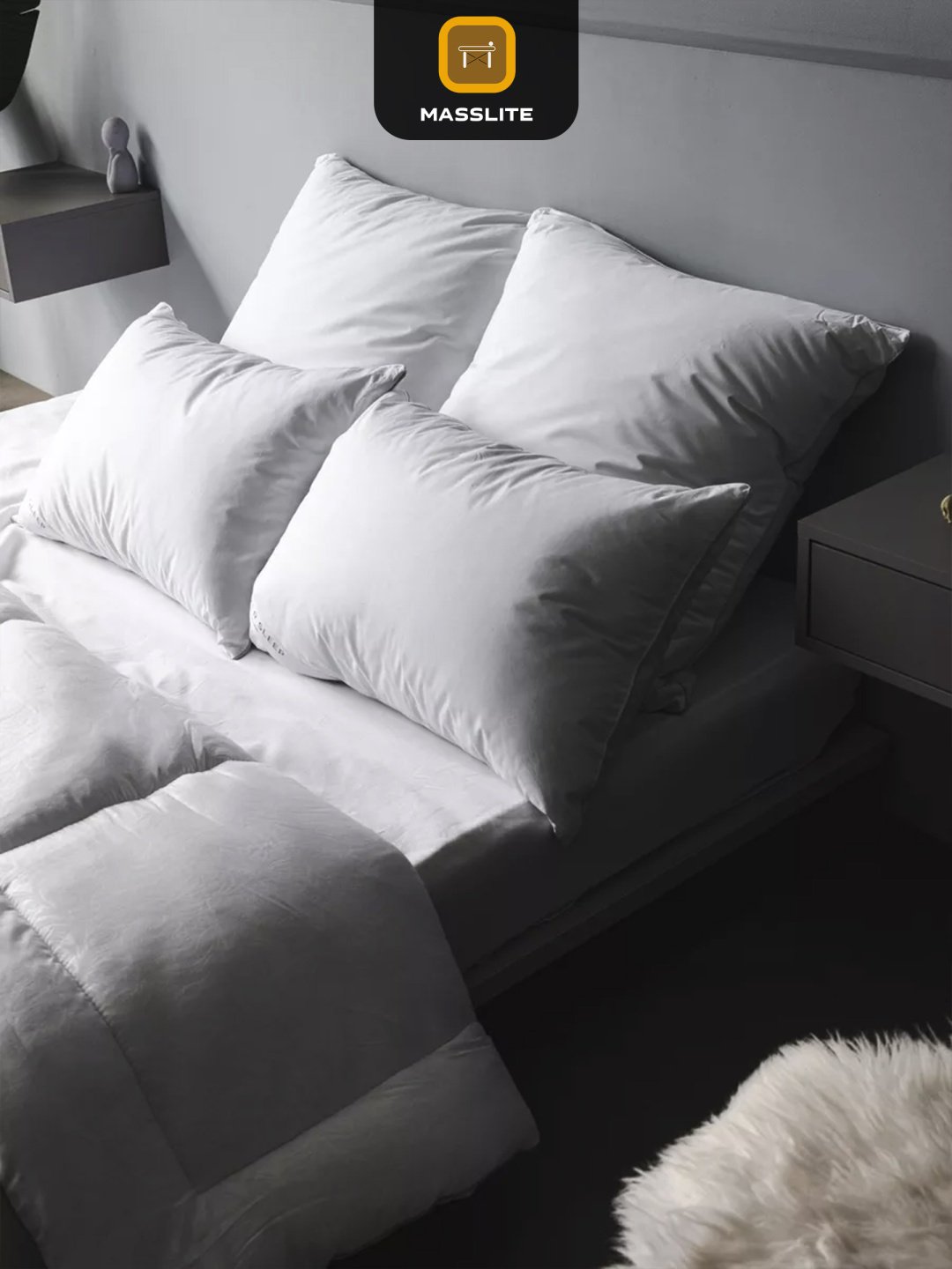 Подушка MassLite 69x70 см, пух лебяжий купить,NaN