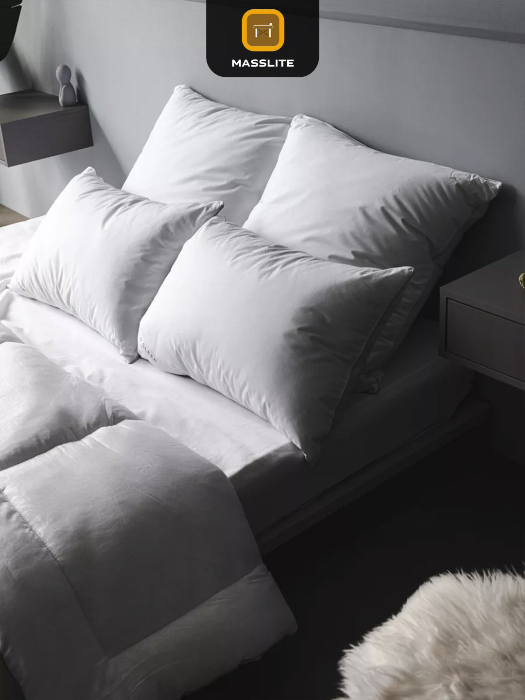 Подушка MassLite 69x70 см, пух лебяжий купить,NaN