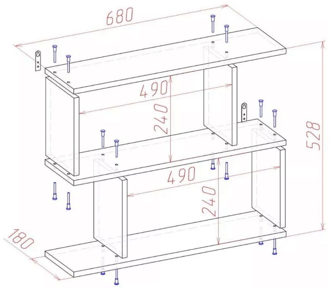 Полка ILMER Полка-4020, 68x18x53 см, белый купить,NaN