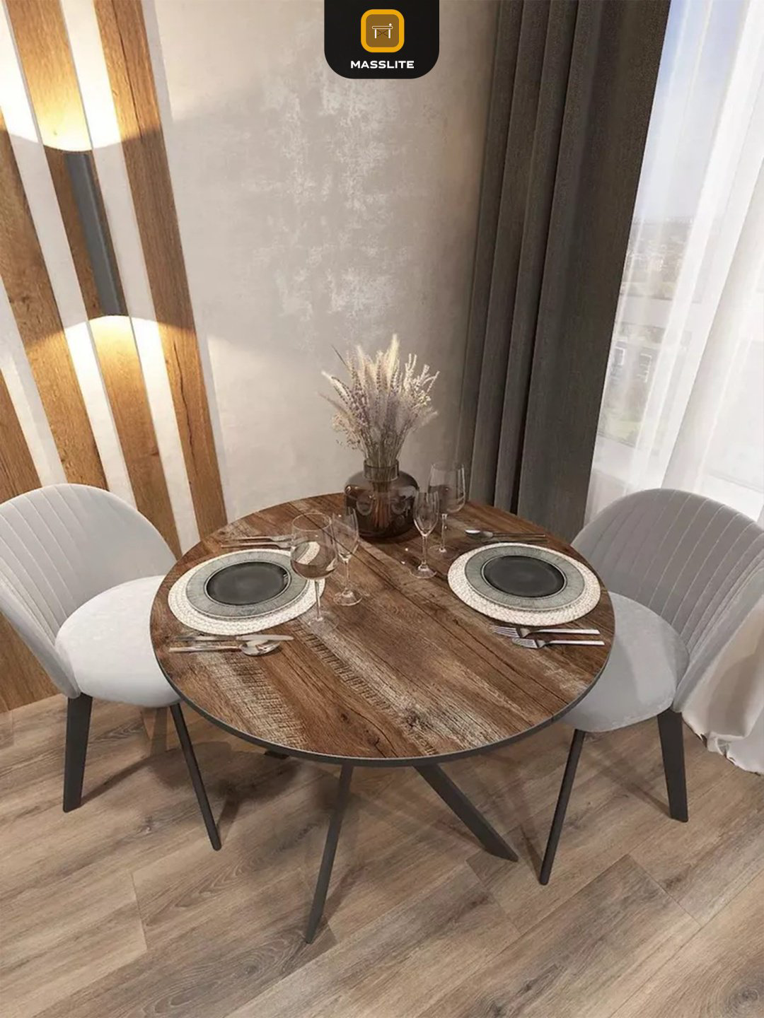 Раздвижной стол MassLite ОС-240039, 120х90x75 см, МДФ, пластик, коричневый купить,NaN