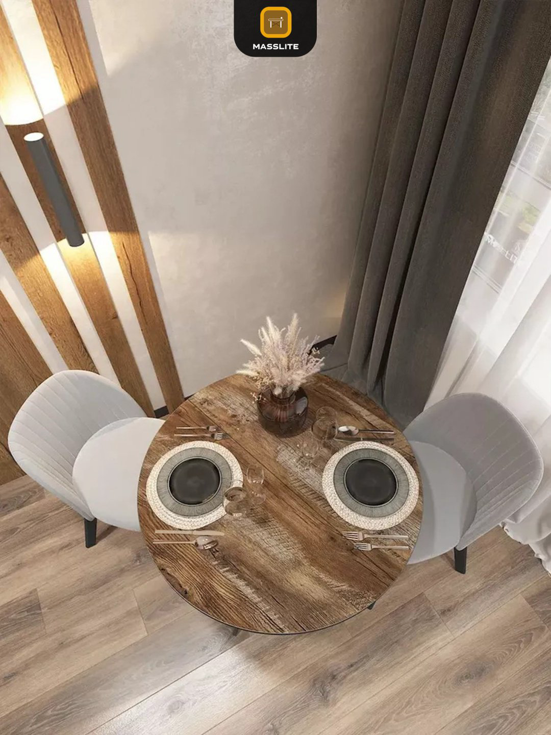 Раздвижной стол MassLite ОС-240039, 120х90x75 см, МДФ, пластик, коричневый купить,NaN