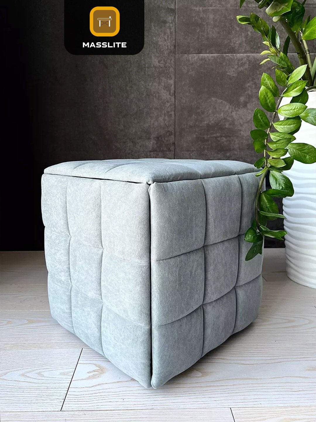 Пуф MassLite DD-000972, 44x44x41 см, серый купить,NaN
