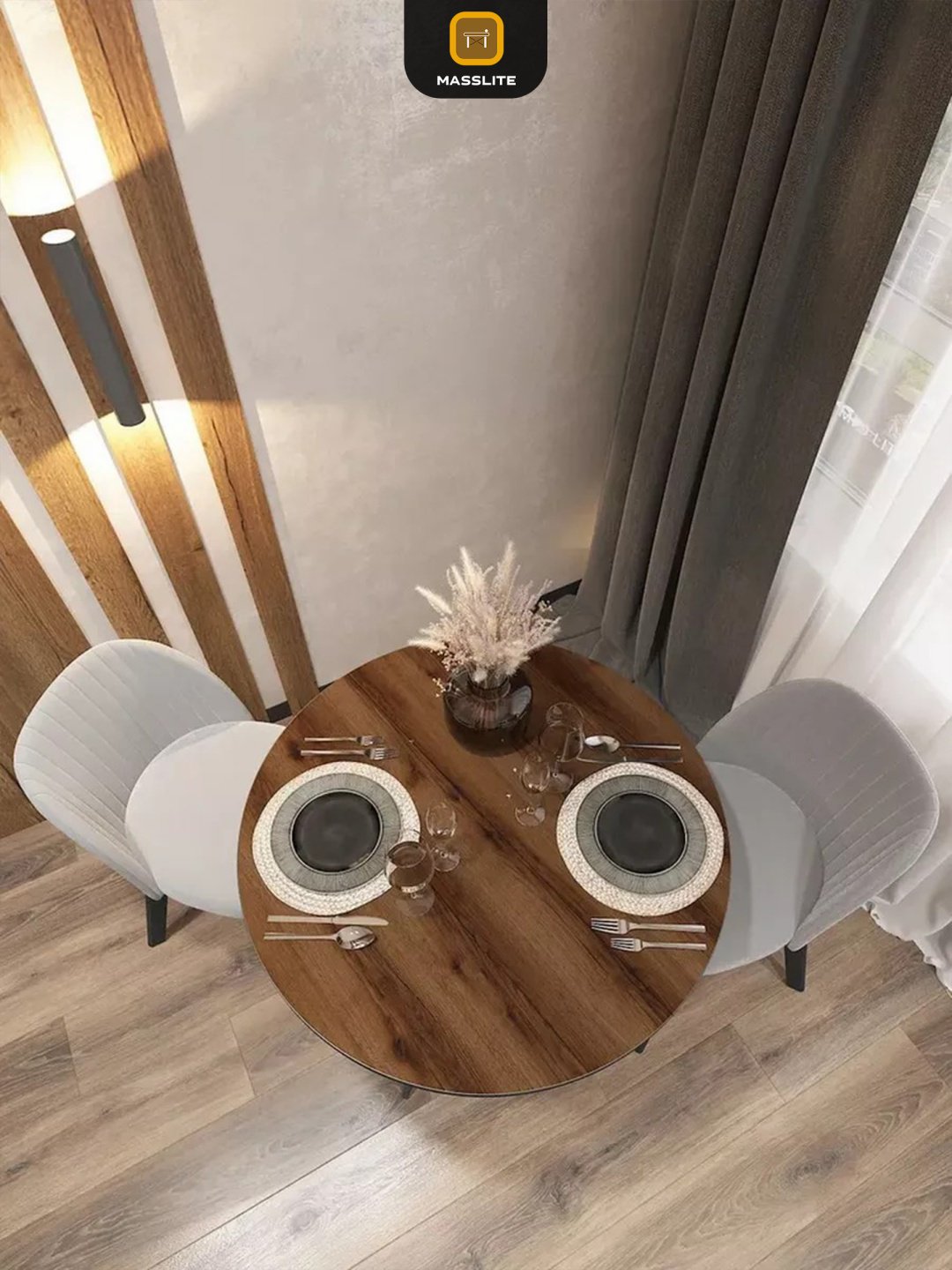 Раздвижной стол MassLite ОС-240044, 120х90x75 см, МДФ, пластик, черный, темно-коричневый купить,NaN