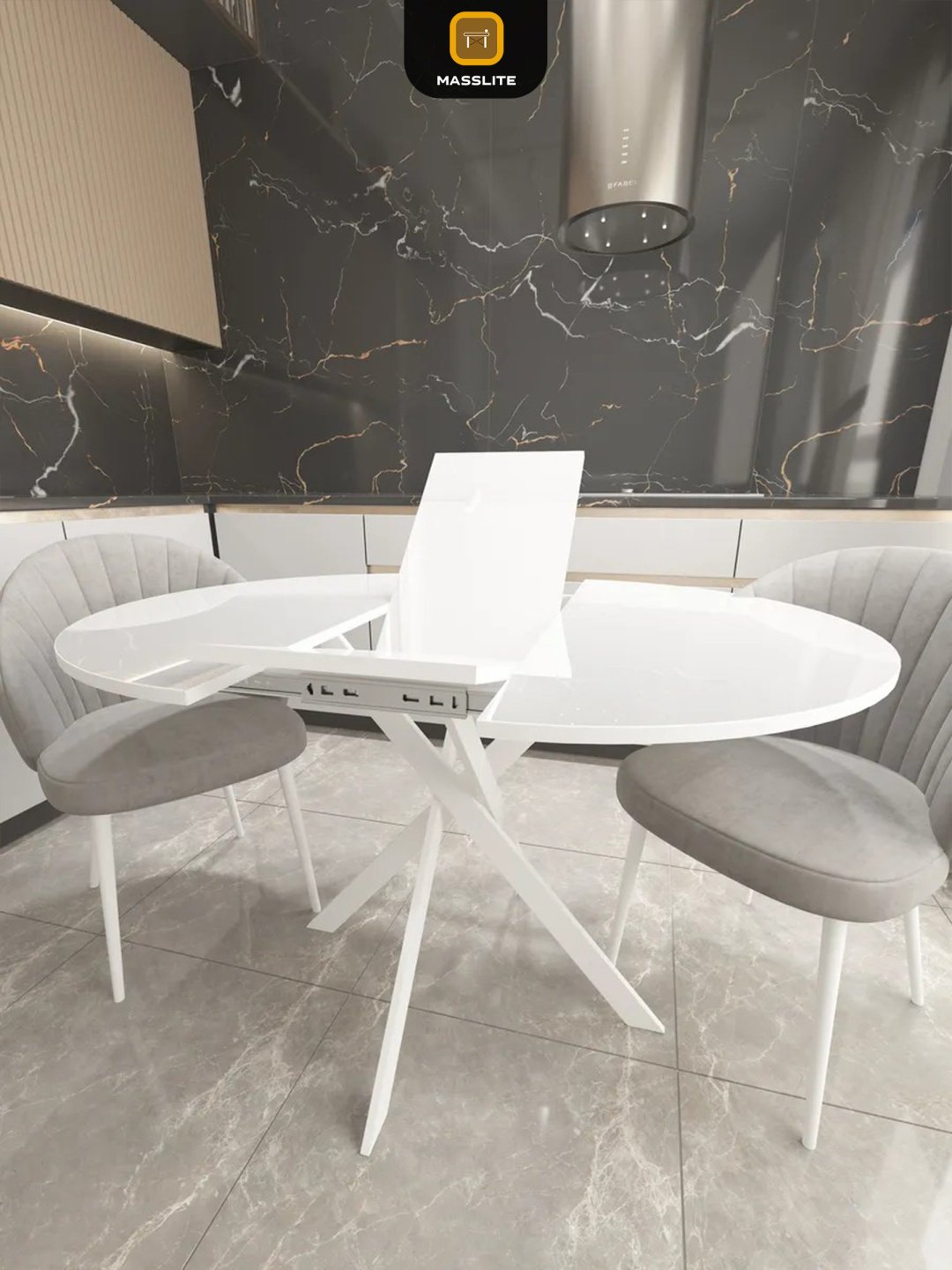 Раздвижной стол MassLite Веста 2, 120х90x75 см, МДФ, пластик, белый купить,NaN