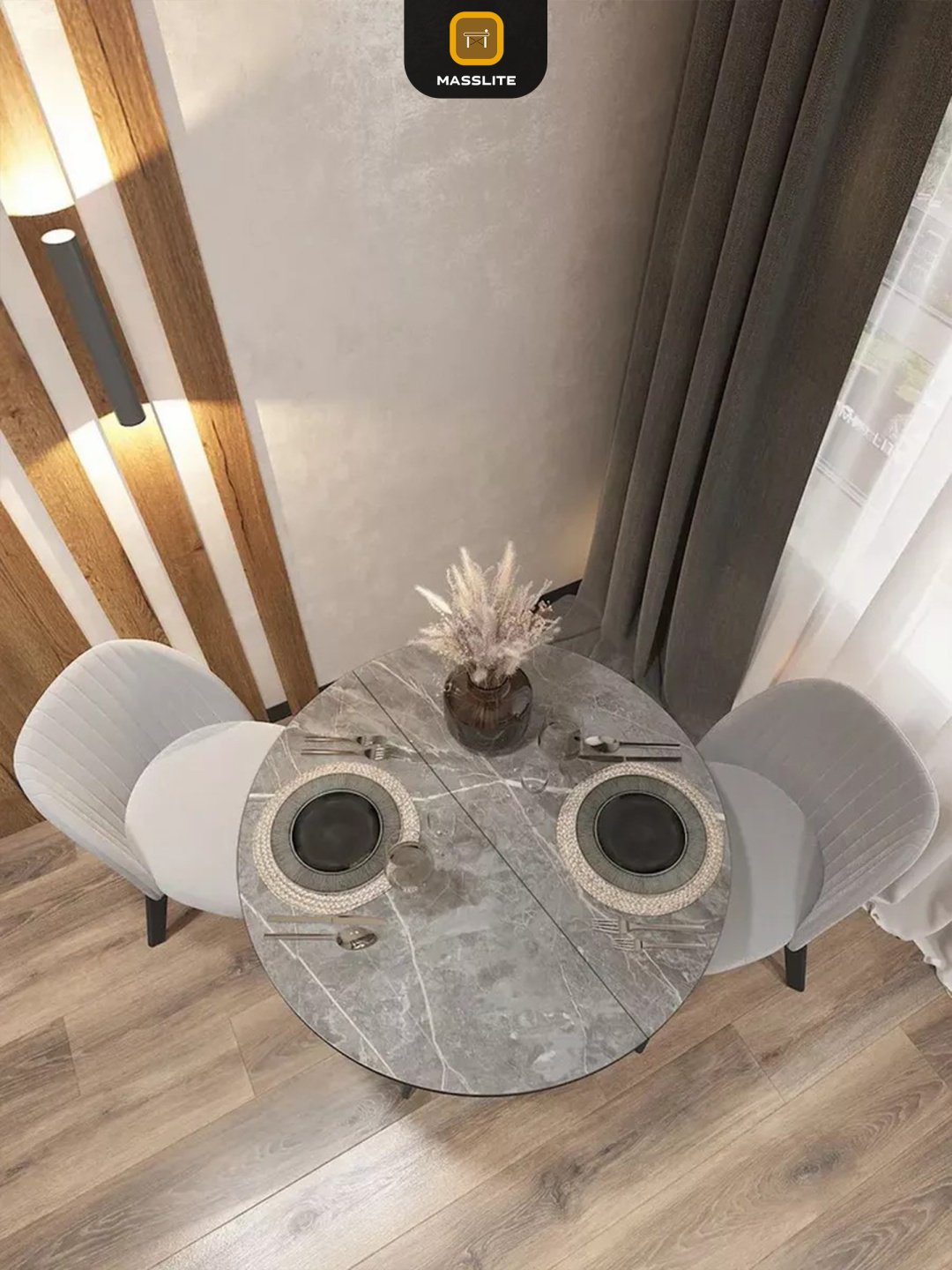 Раздвижной стол MassLite Веста 2, 120х90x75 см, МДФ, пластик, черный, темно-серый купить,NaN