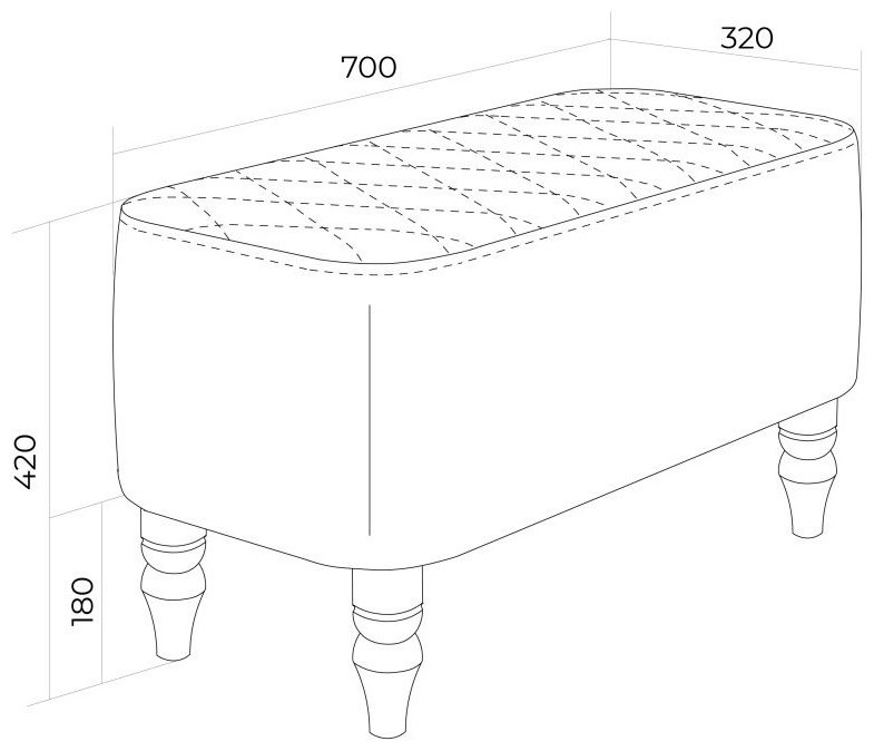 Банкетка MassLite АМ-1000238, 70x32x42 см, бирюзовый купить,NaN