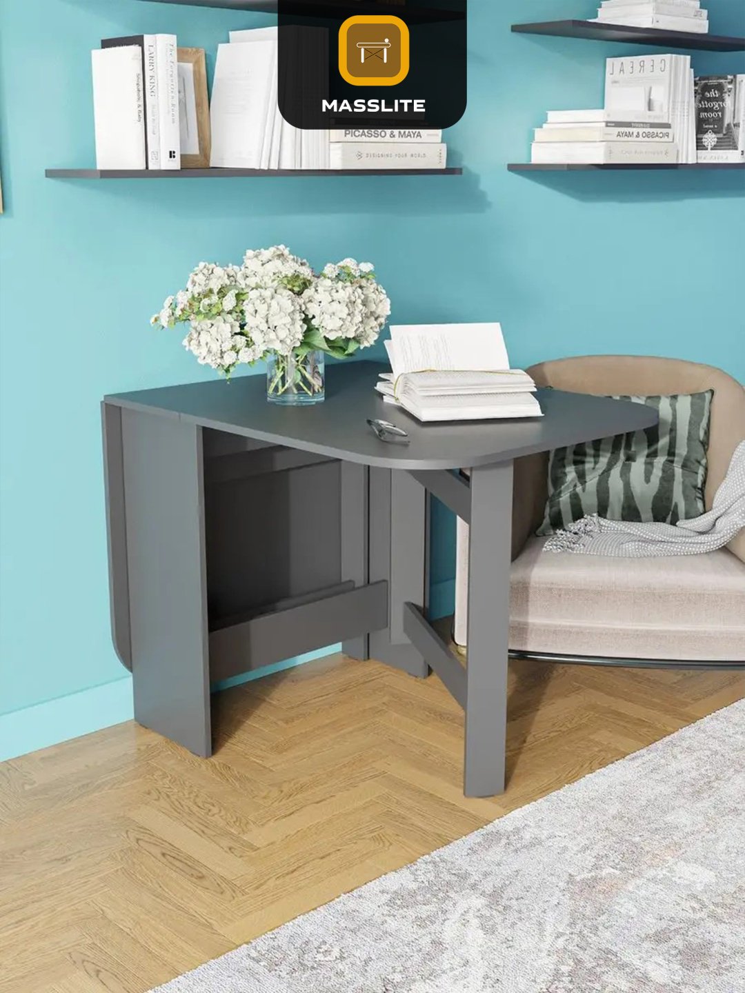 Стол-книжка MassLite ОС-240022, 160х75x75 см, ЛДСП, графит купить,NaN