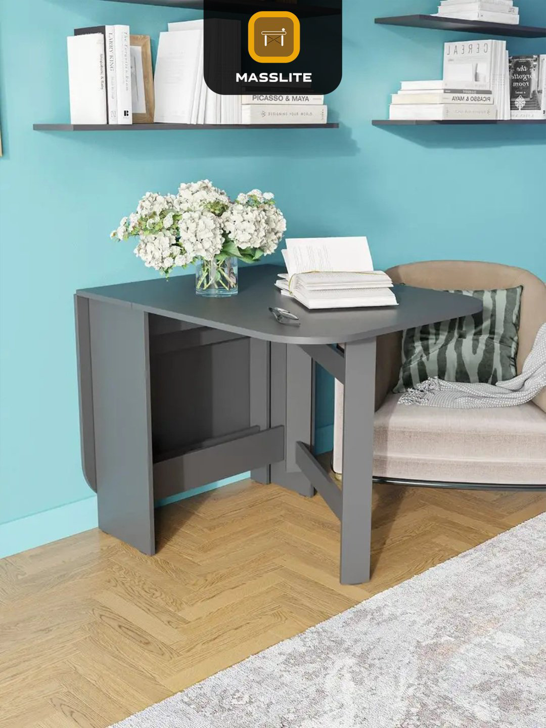 Стол-книжка MassLite ОС-240022, 160х75x75 см, ЛДСП, графит купить,NaN