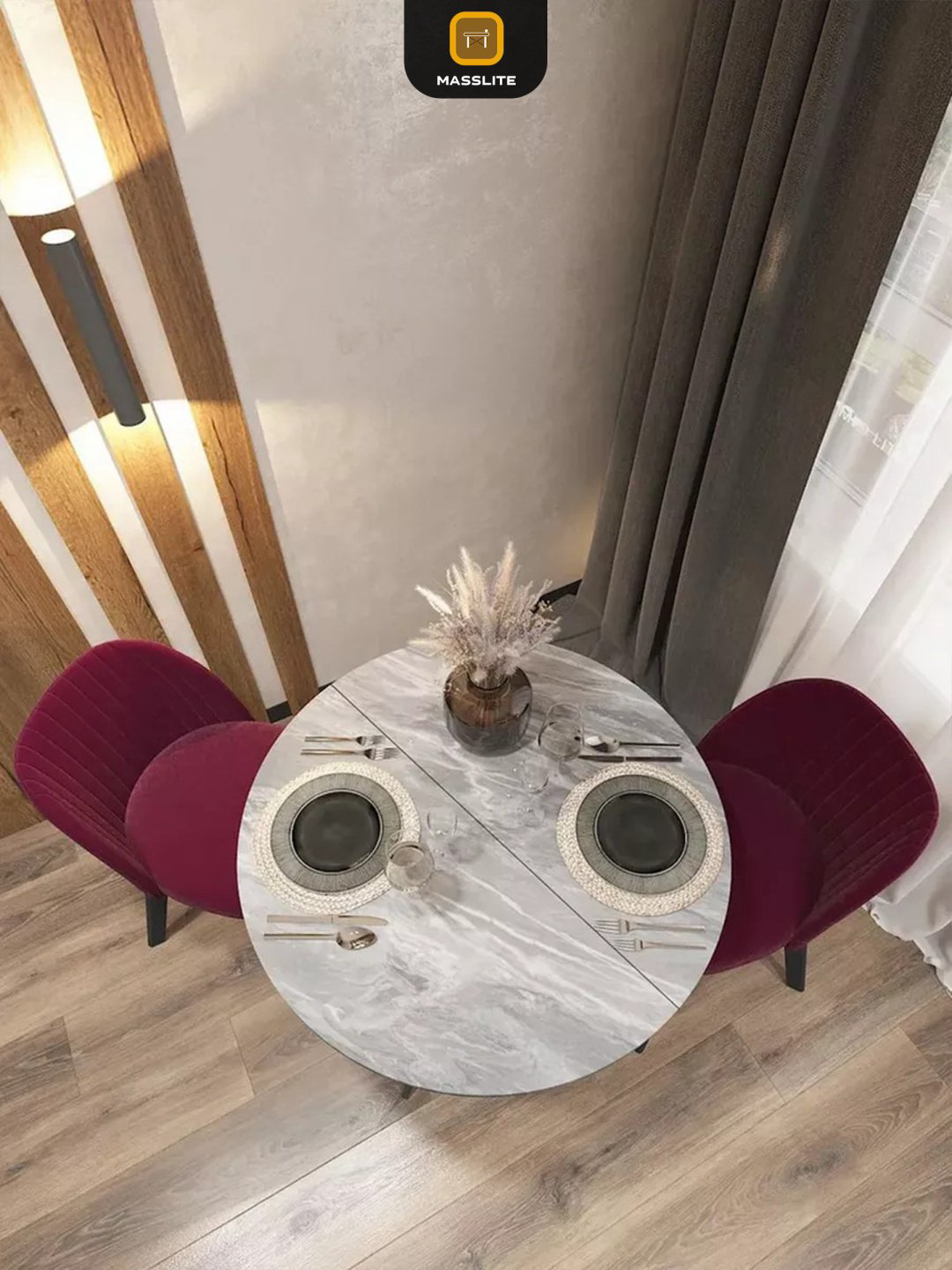 Раздвижной стол MassLite Веста 2, 120х90x75 см, МДФ, пластик, серый, светло серый купить,NaN