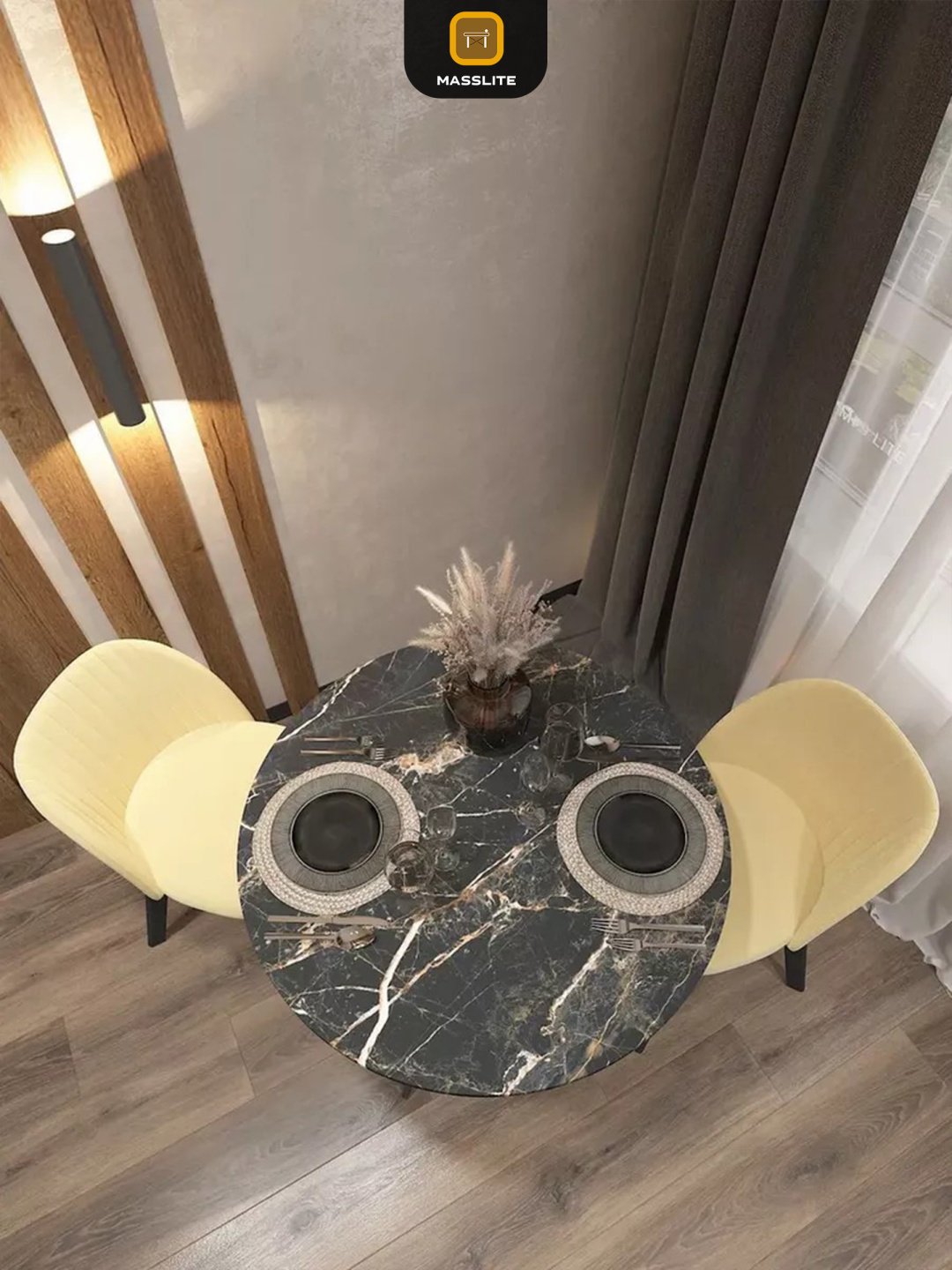 Раздвижной стол MassLite Веста 2, 120х90x75 см, МДФ, пластик, черный, золотистый купить,NaN