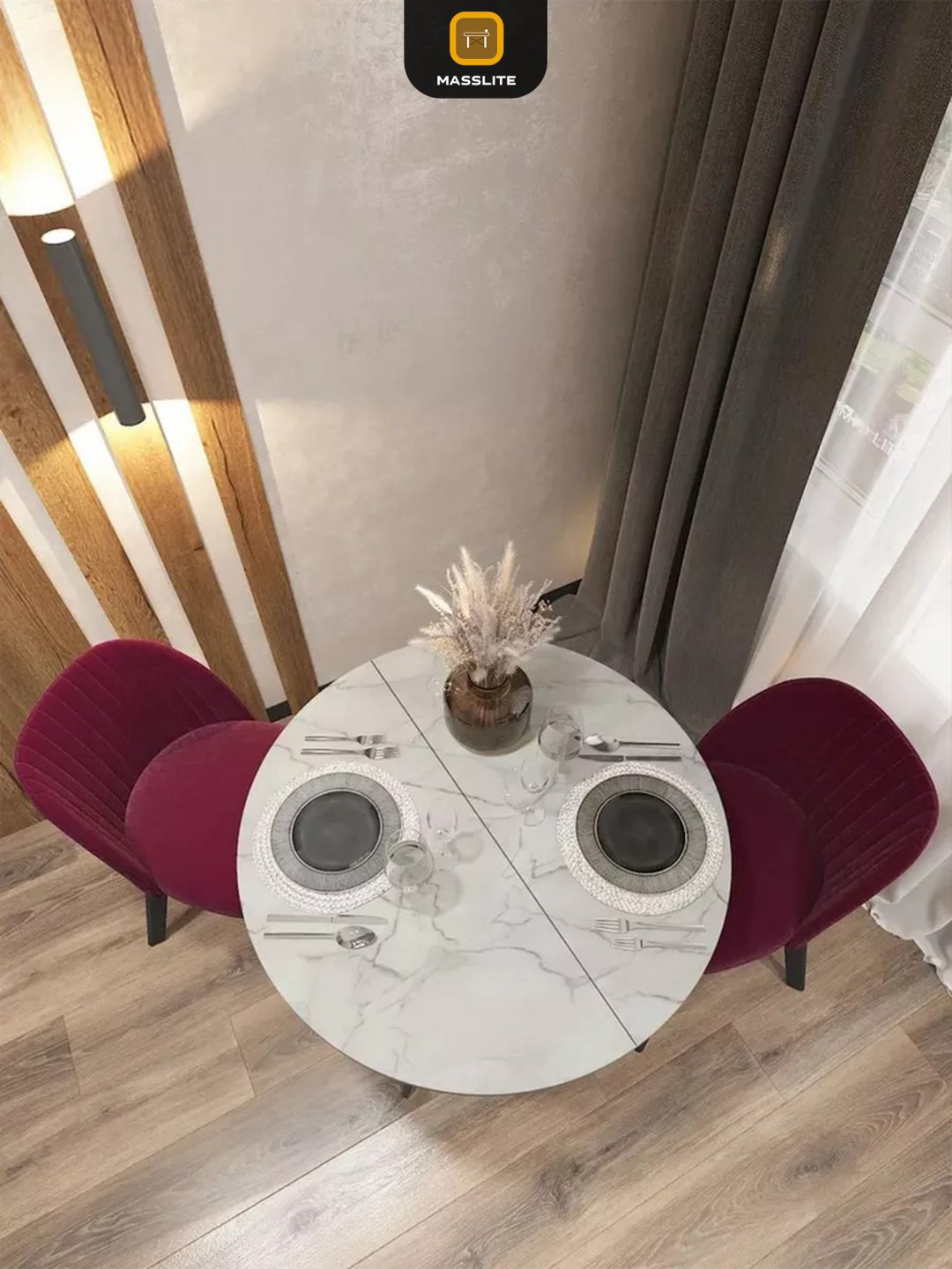 Раздвижной стол MassLite Веста 2, 120х90x75 см, МДФ, пластик, светло серый купить,NaN