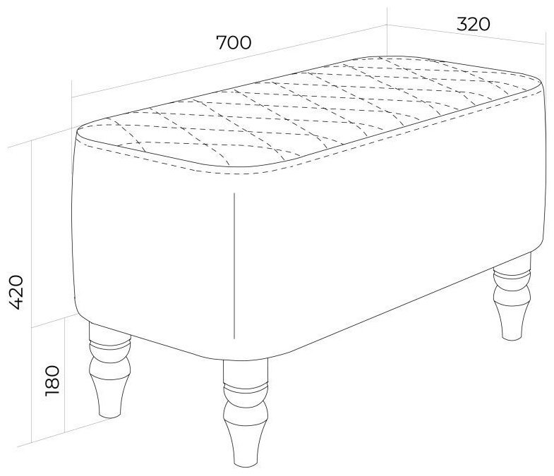 Банкетка MassLite АМ-1000244, 70x32x42 см, черный купить,NaN