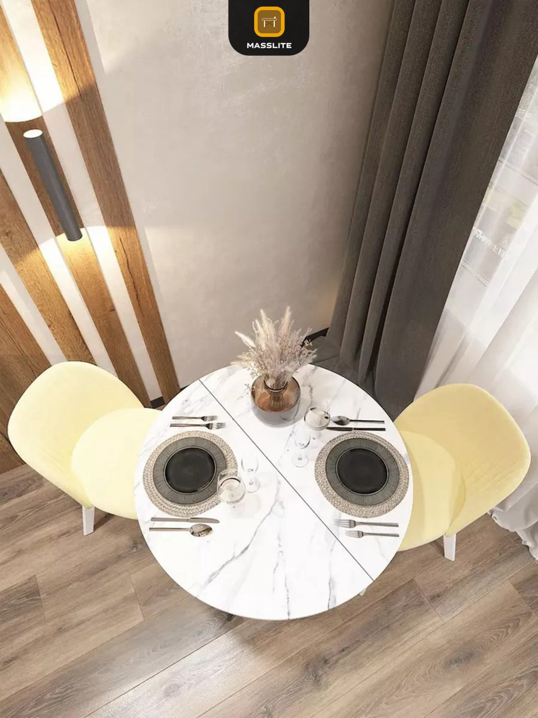 Раздвижной стол MassLite Веста 2, 120х90x75 см, МДФ, пластик, белый, светло серый купить,NaN