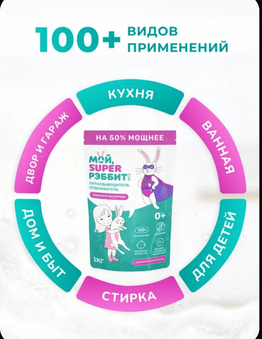 Отбеливатель-пятновыводитель Мой Рэббит 1000 1 купить,NaN