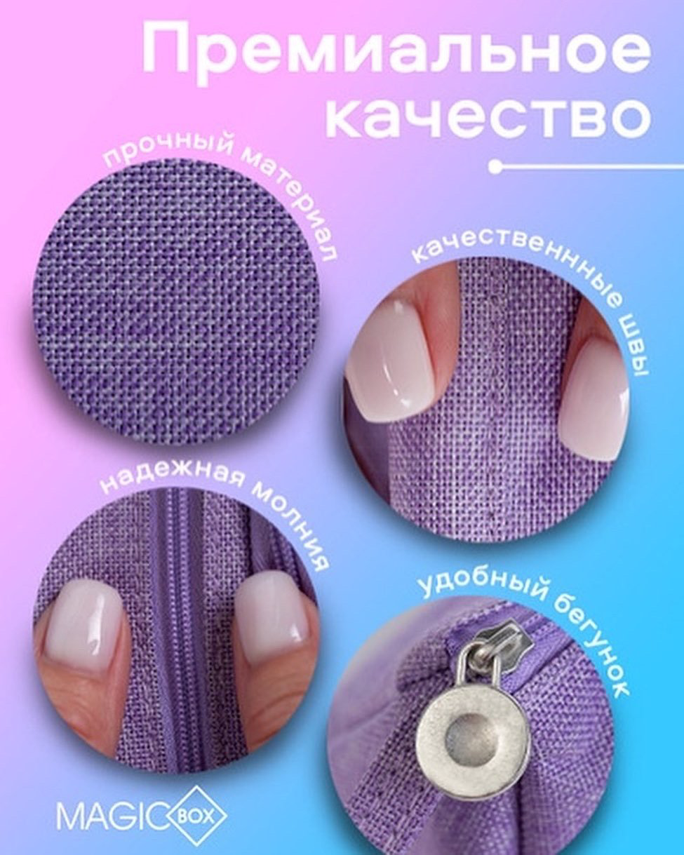 Пенал-косметичка MagicBox, застежка молния, фиолетовый купить,NaN