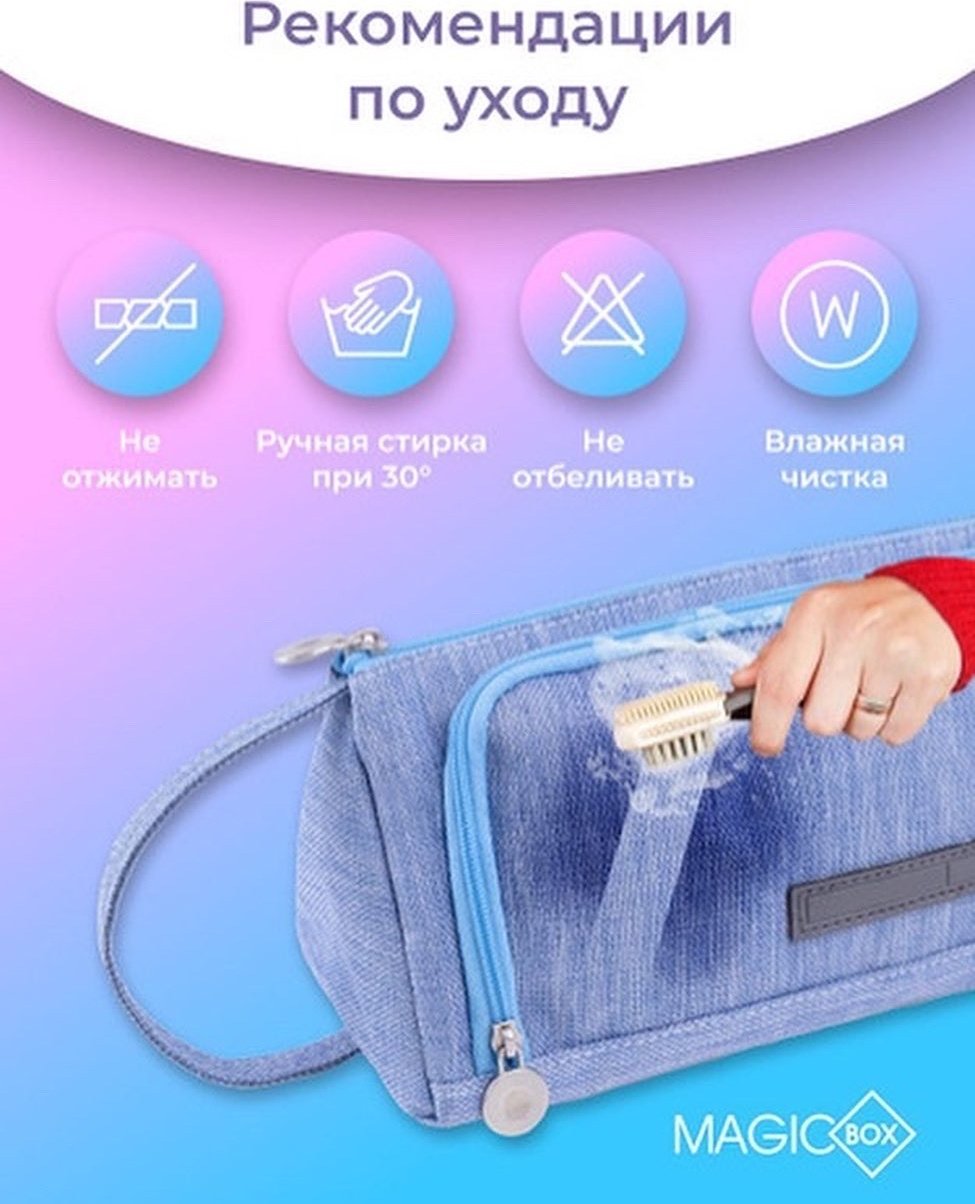 Пенал-косметичка MagicBox, застежка молния, фиолетовый купить,NaN