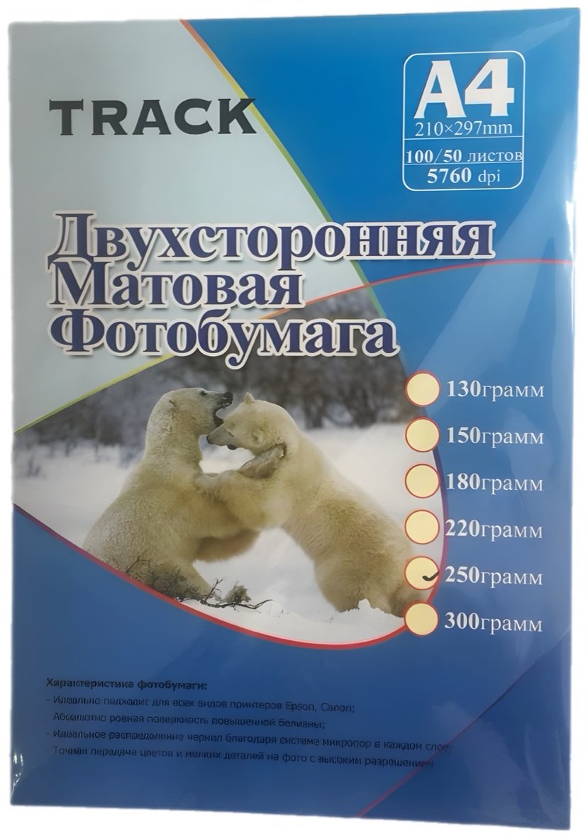 Track Фотобумага двухсторонняя А4, матовая, плотность 250гр купить,2690