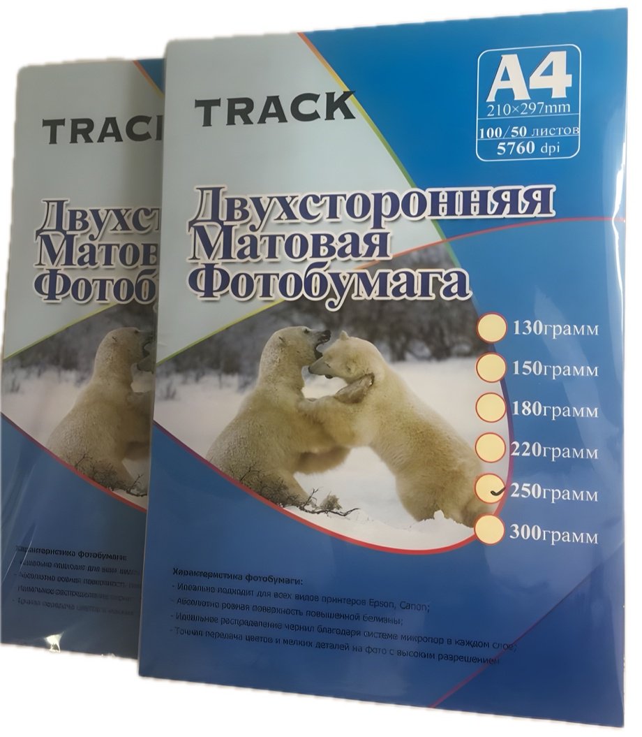 Track Фотобумага двухсторонняя А4, матовая, плотность 250гр купить,2690