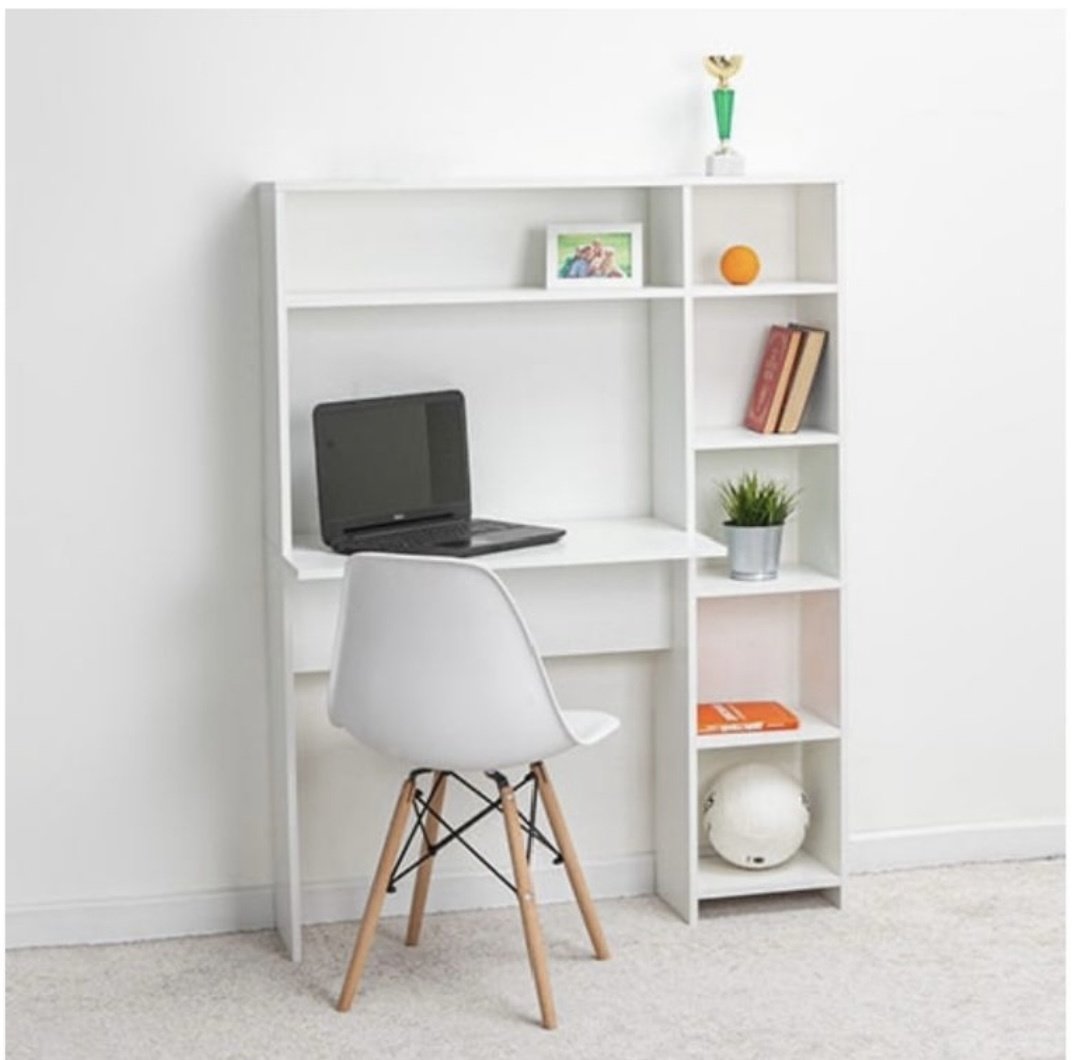 Стол компьютерный с надстройкой KUMI 12953106, 114х40x140 см, белый купить,NaN