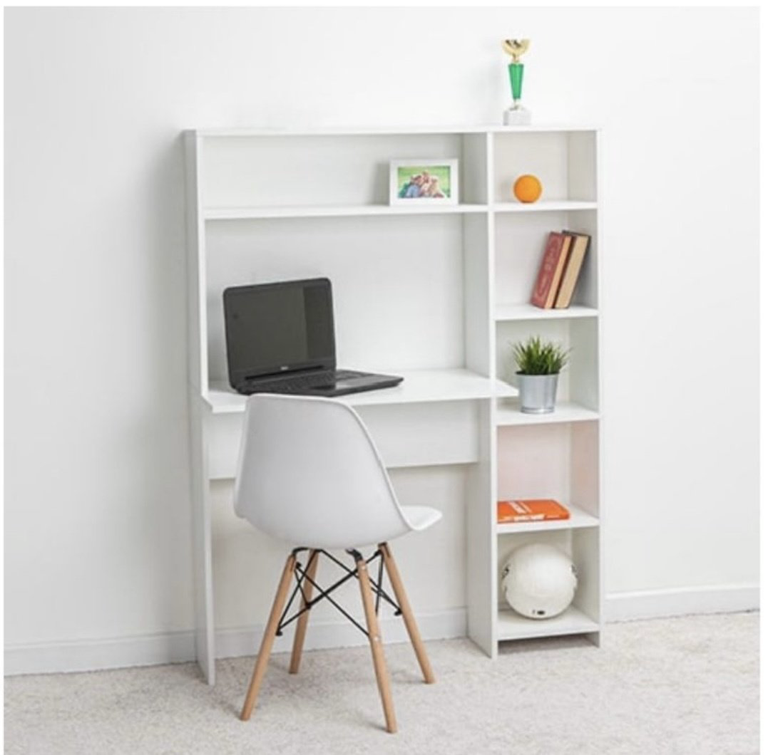 Стол компьютерный с надстройкой KUMI 12953106, 114х40x140 см, белый купить,NaN