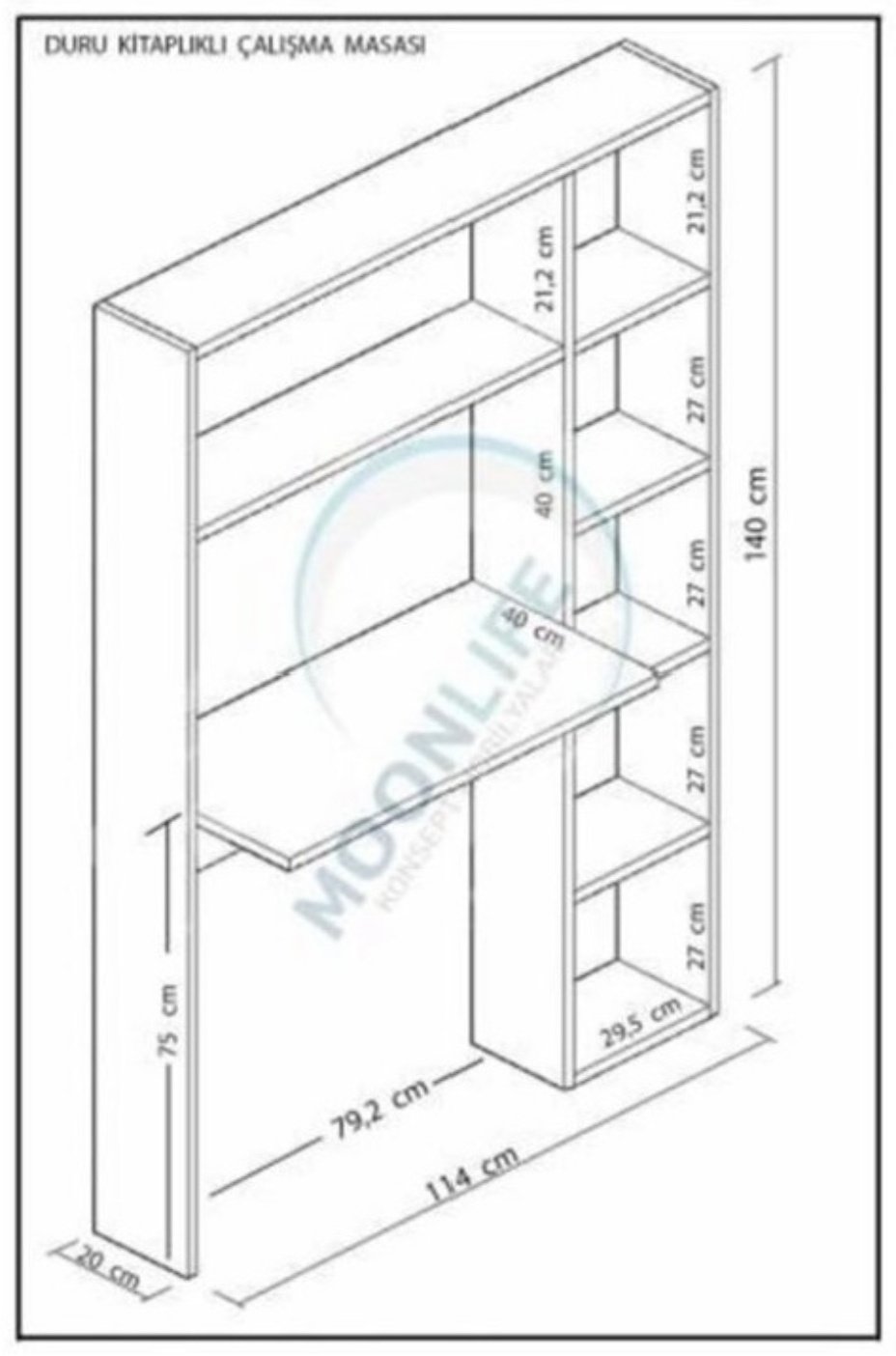 Стол компьютерный с надстройкой KUMI 12953106, 114х40x140 см, белый купить,NaN