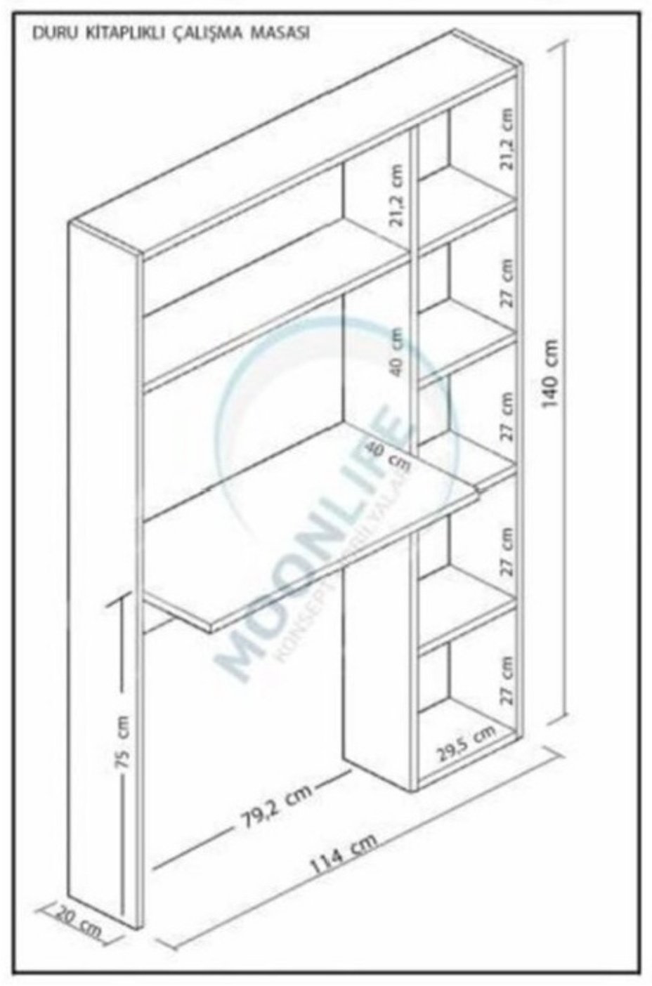 Стол компьютерный с надстройкой KUMI 12953106, 114х40x140 см, белый купить,NaN