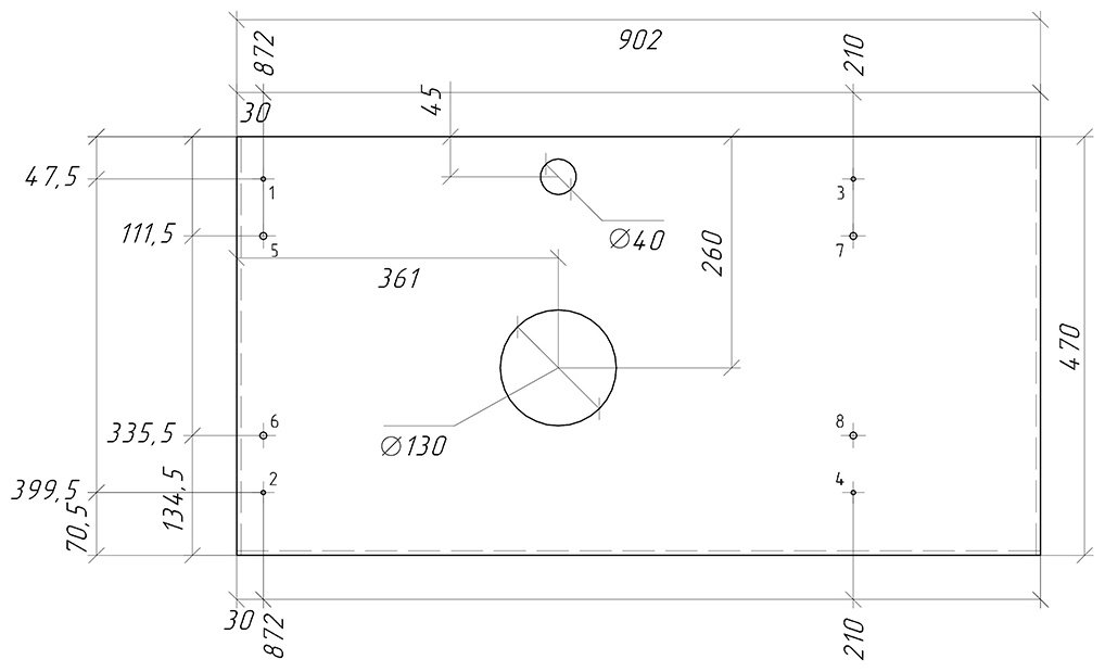 Столешница KABINKA.KZ ЛОФТ-90 90.2x47x1.6см купить,28600