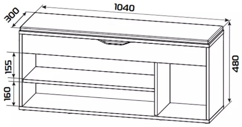 Тумба для обуви Ricoo 104x30x48 см, ЛДСП купить,NaN