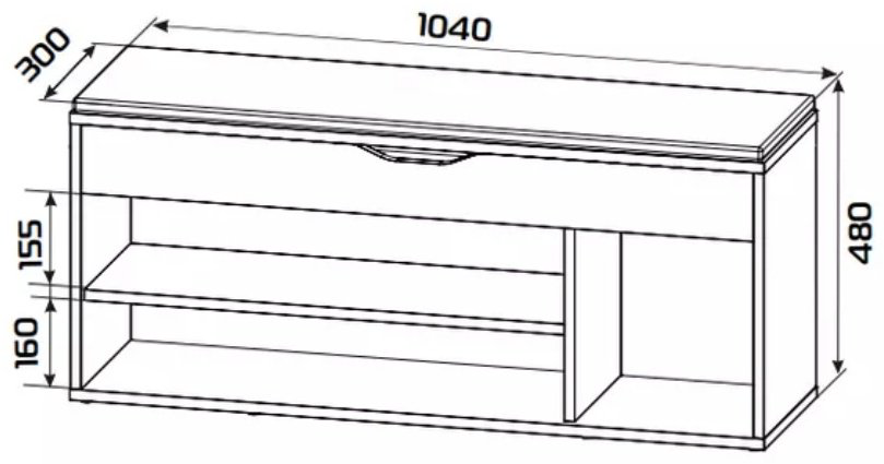 Тумба для обуви Ricoo 104x30x48 см, ЛДСП купить,NaN