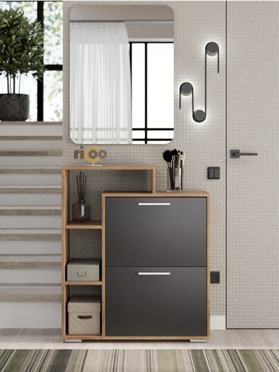 Обувница Ricoo 74x24x90 см, ЛДСП купить,NaN