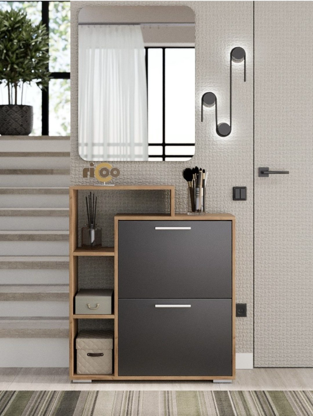 Обувница Ricoo 74x24x90 см, ЛДСП купить,NaN
