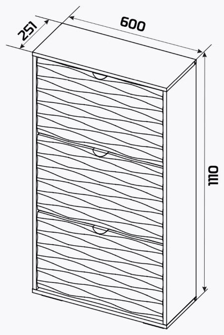 Обувница Ricoo 60x25x111 см, ЛДСП, МДФ купить,NaN