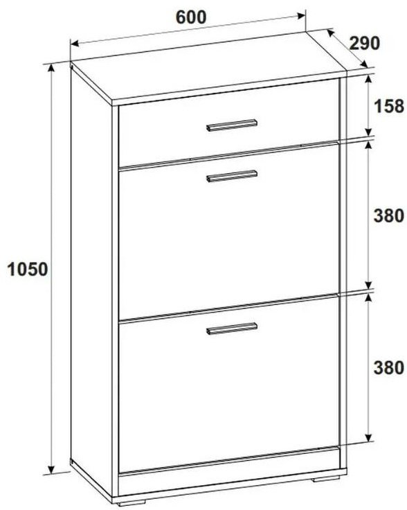 Обувница Ricoo 60x29x105 см, ЛДСП купить,NaN