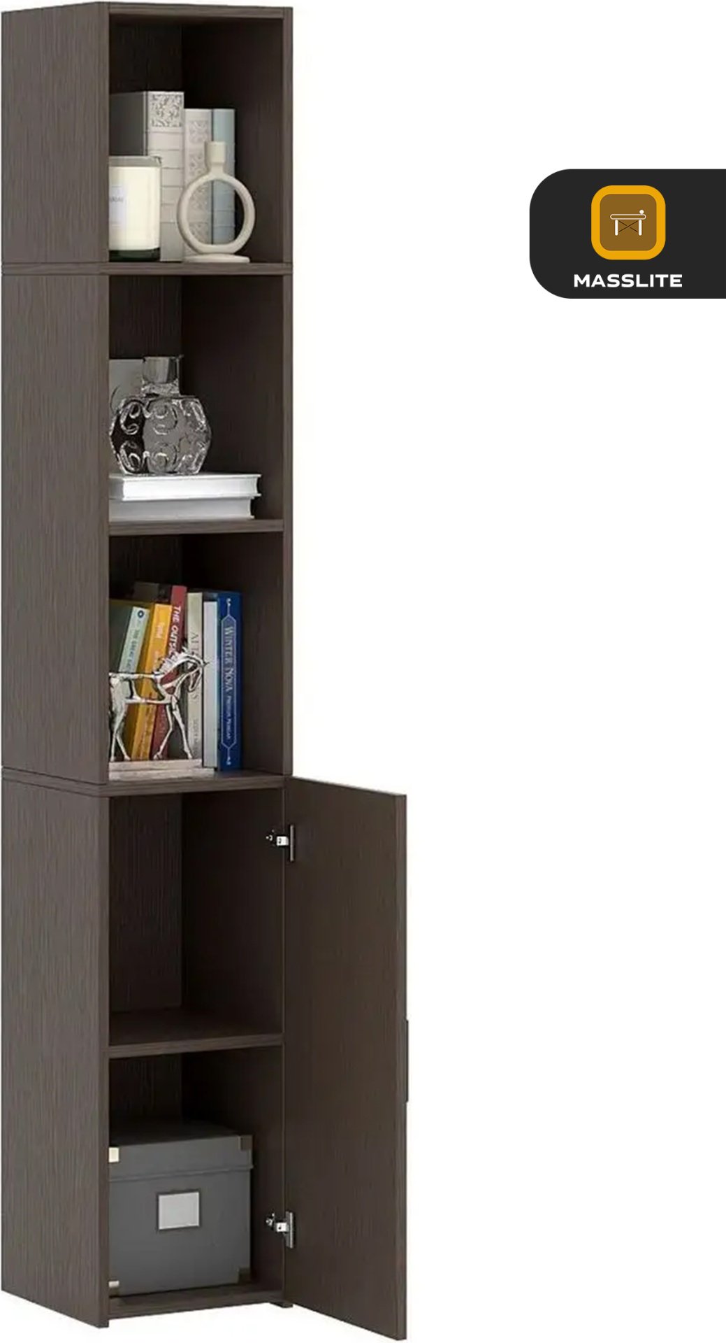 Стеллаж напольный MassLite ZHM-000150, 29.8x29.4x177.6 см, коричневый купить,NaN