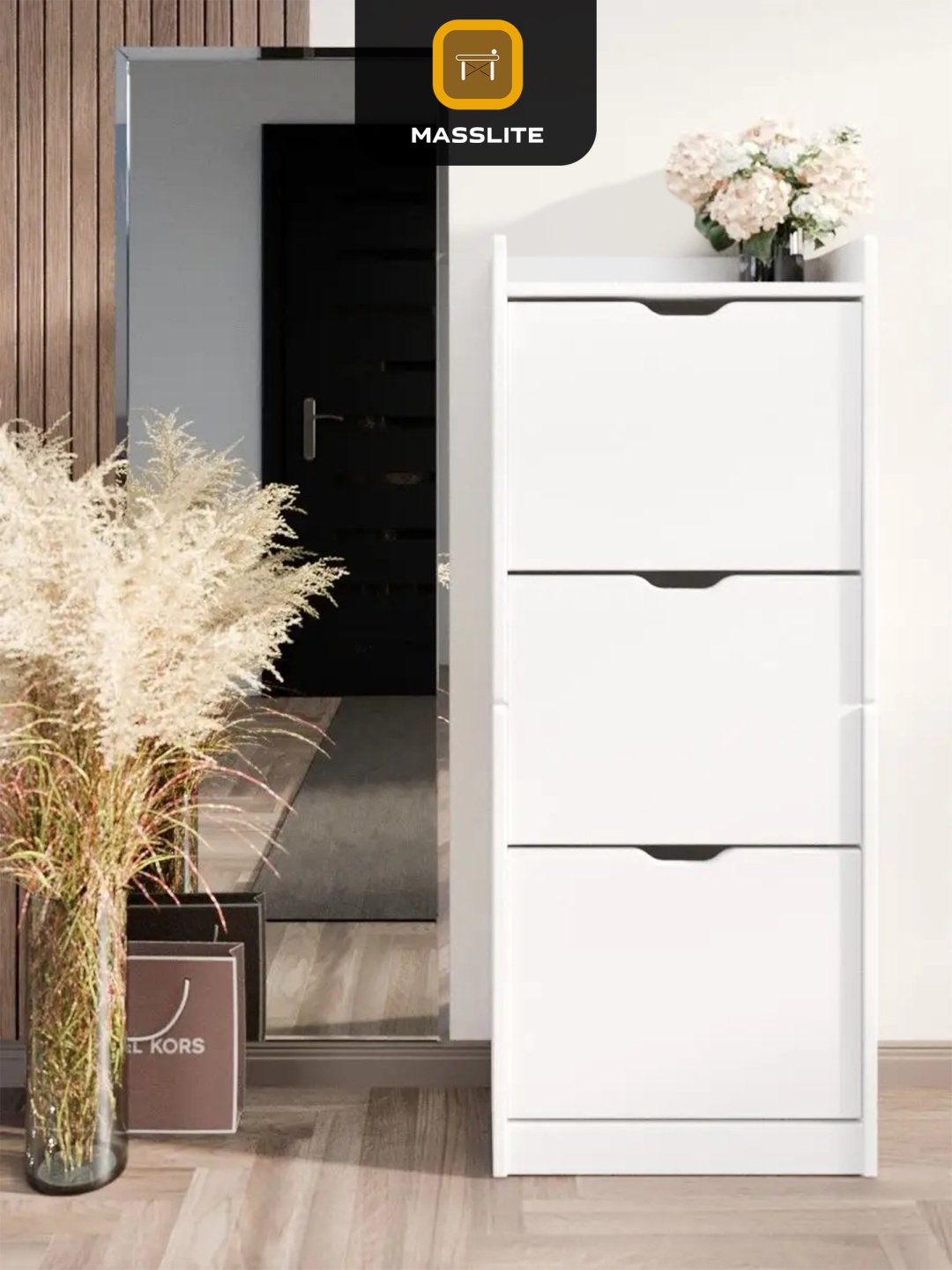Обувница MassLite 50x25x123 см, ЛДСП купить,NaN