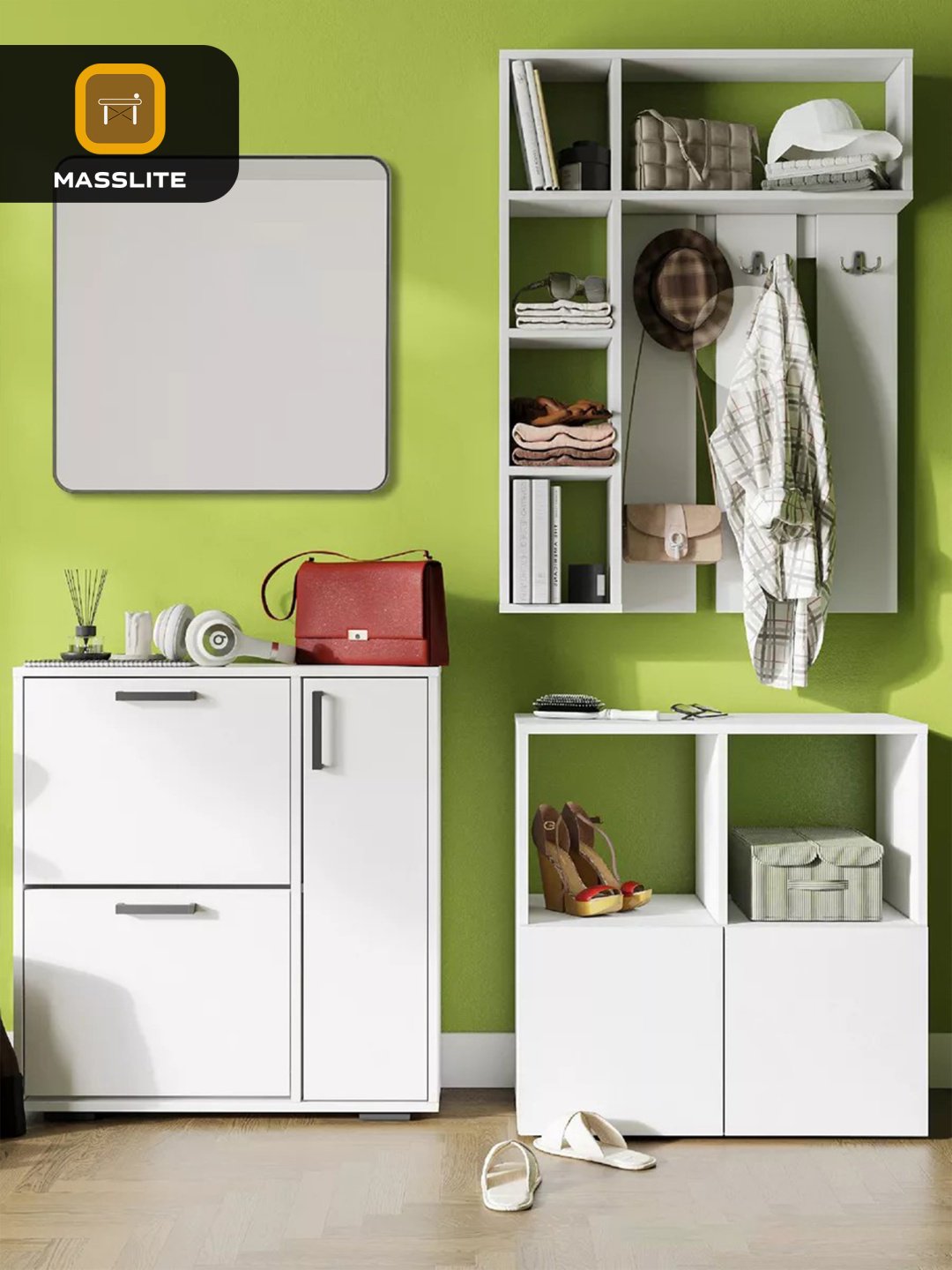Обувница MassLite 75x25x81 см, ЛДСП купить,NaN