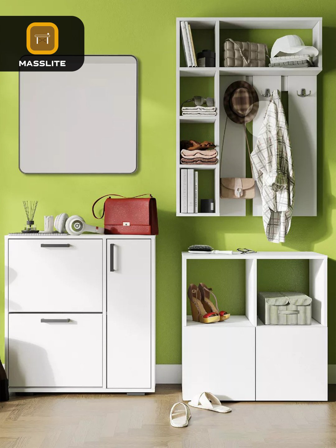 Обувница MassLite 75x25x81 см, ЛДСП купить,NaN