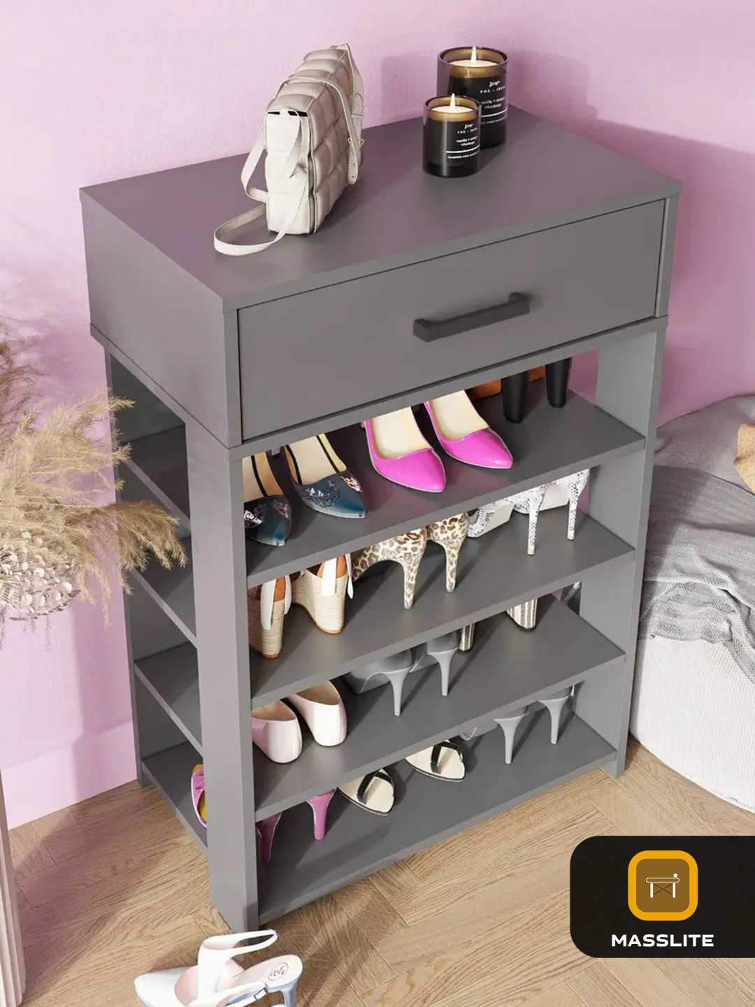 Обувница MassLite 60x35x89 см, ЛДСП купить,NaN