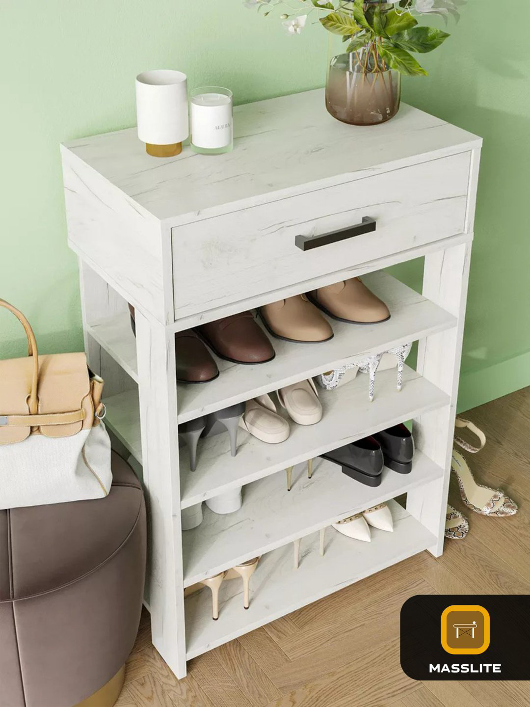 Обувница MassLite 60x35x89 см, ЛДСП купить,NaN