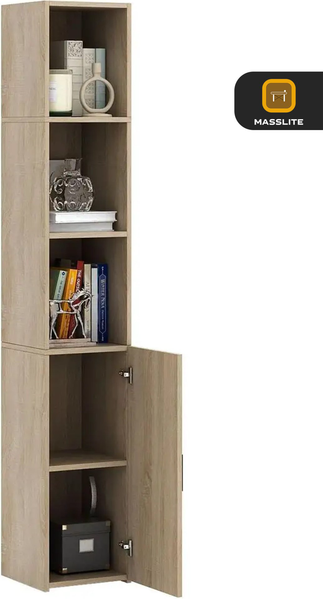 Стеллаж напольный MassLite ZHM-000151, 29.8x29.4x177.6 см, бежевый купить,NaN
