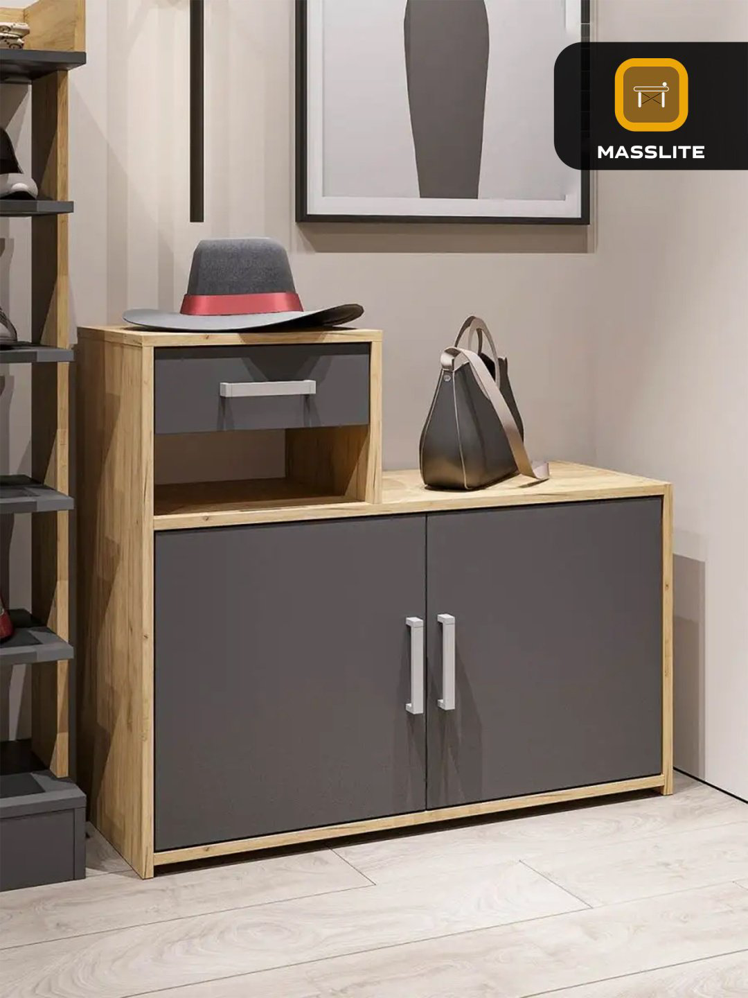 Банкетка-обувница MassLite 88x35x76 см, ЛДСП купить,NaN