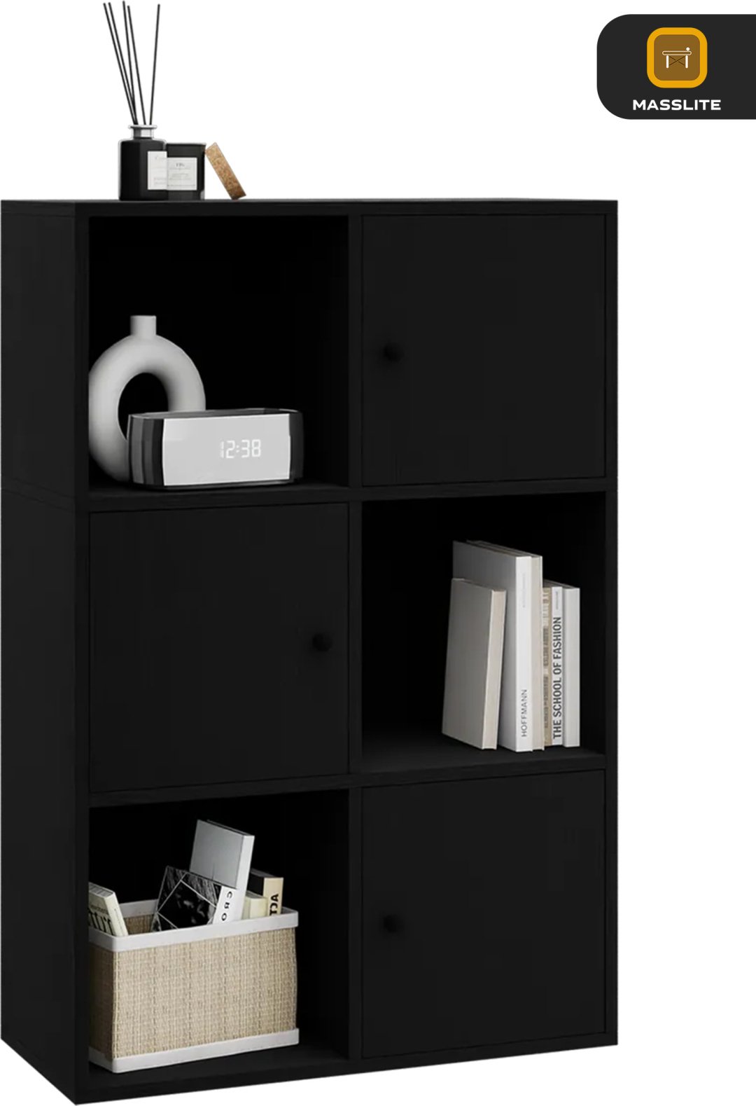 Стеллаж напольный MassLite ZHM-000121, 66.9x35.4x99.4 см, черный купить,NaN