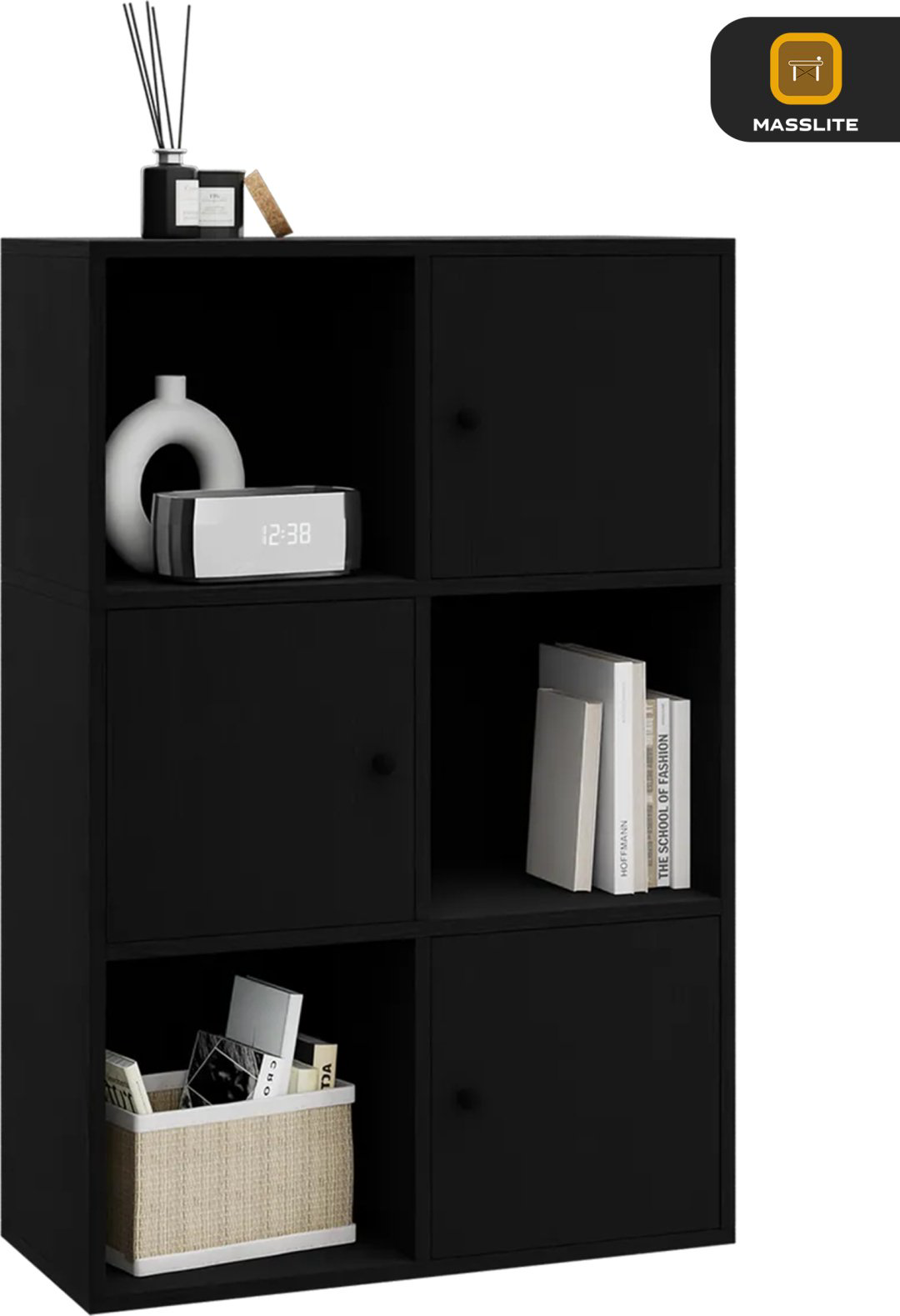 Стеллаж напольный MassLite ZHM-000121, 66.9x35.4x99.4 см, черный купить,NaN