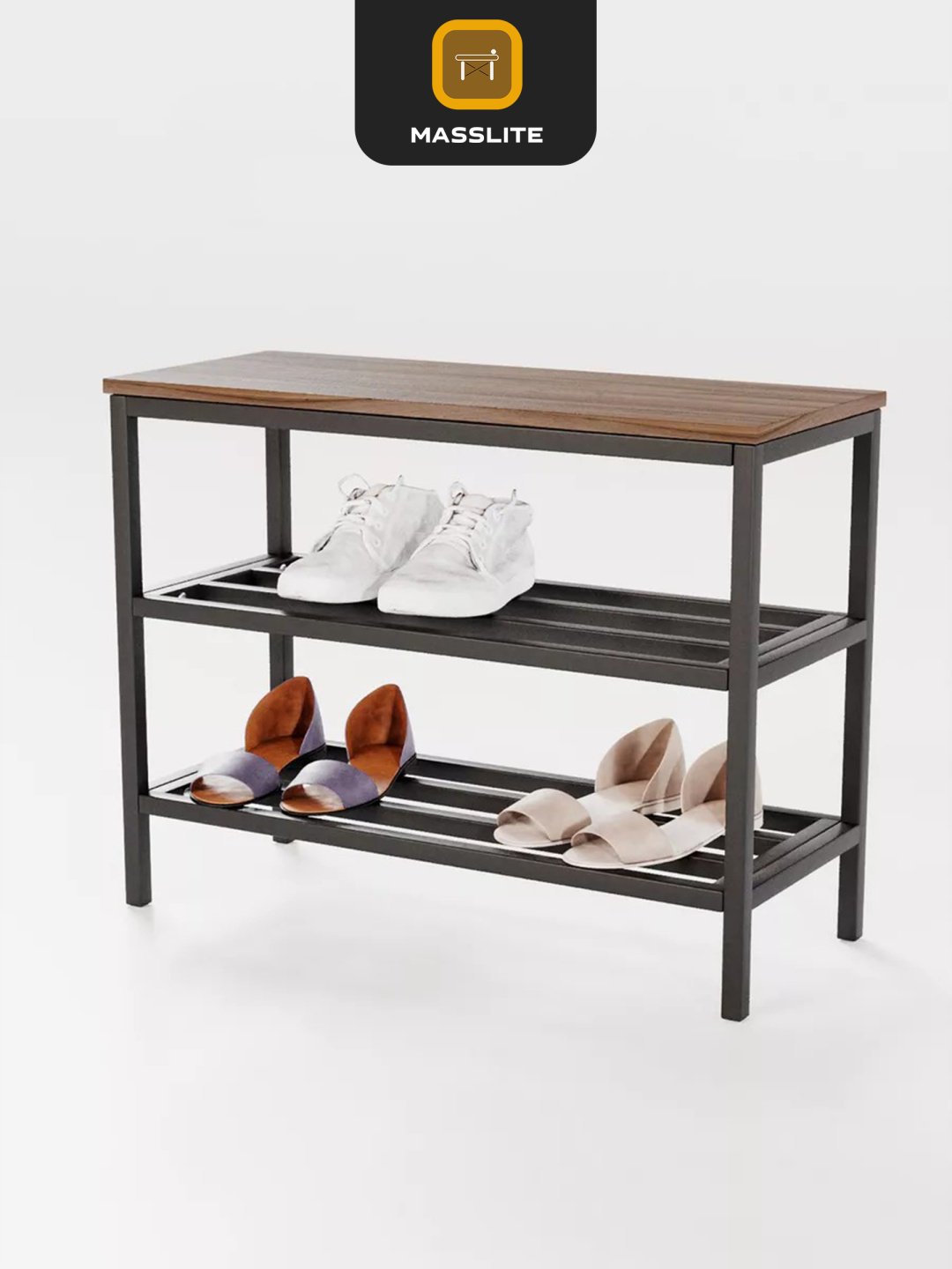 Обувница MassLite 69x29x53 см, ЛДСП, дерево, металл купить,NaN