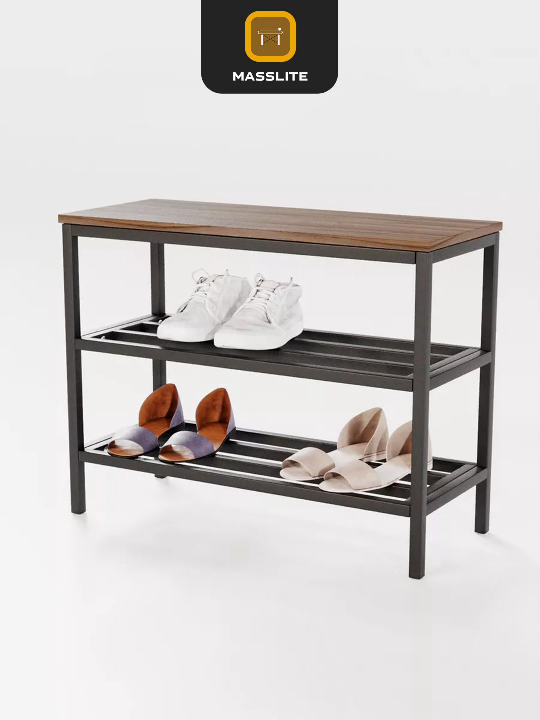 Обувница MassLite 69x29x53 см, ЛДСП, дерево, металл купить,NaN