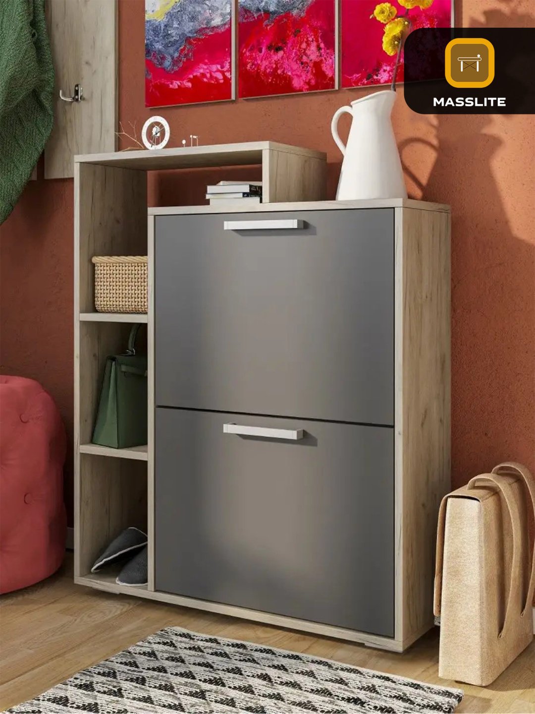 Обувница MassLite 76x24.50x88 см, ЛДСП купить,NaN