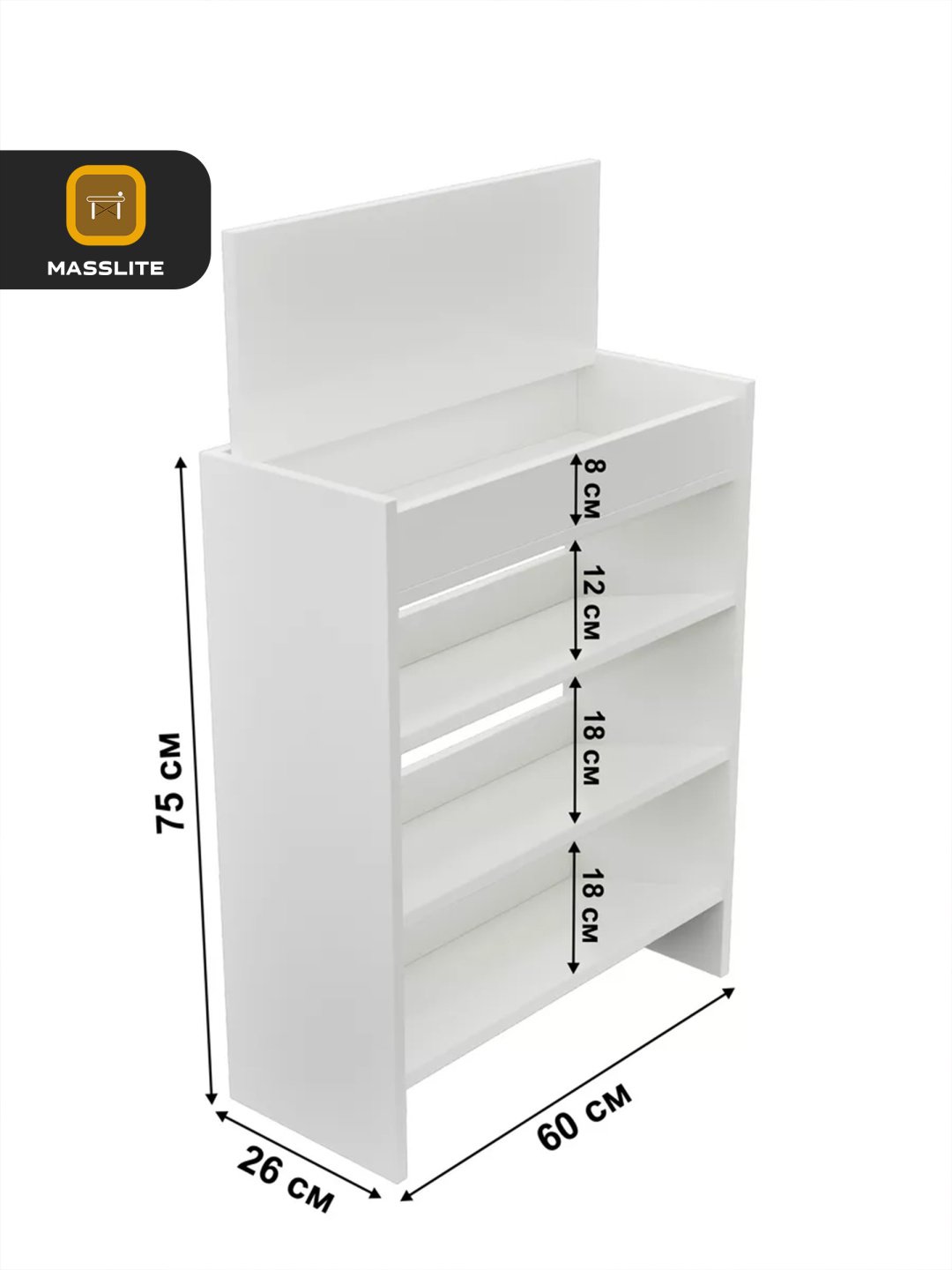 Обувница MassLite 60x26x75 см, ЛДСП купить,NaN