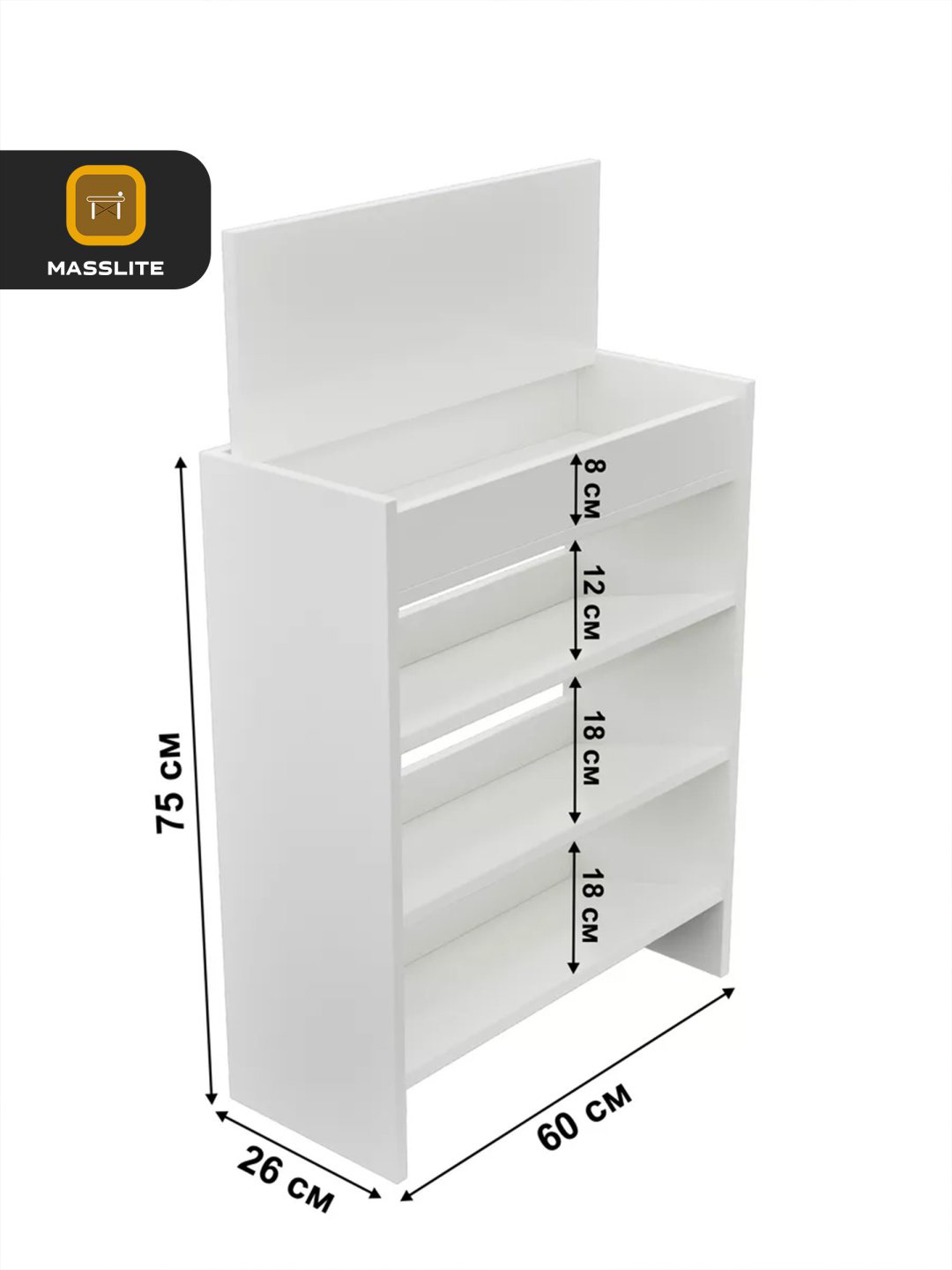 Обувница MassLite 60x26x75 см, ЛДСП купить,NaN